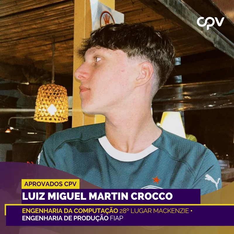 Luiz Miguel — Engenharia da Computação 28º lugar Mackenzie • Engenharia de Produção FIAP